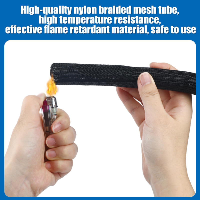 [Australia - AusPower] - Pangda Flame Retardant Braided Split Wire Loom Tubing Cable Sleeve Split Cable Sleeves High Temperature Cable Conduit Auto Wire Conduit for Industrial Electrical Wires Automotive Marine (50 Ft, 1/2") 50 Ft, 1/2" 