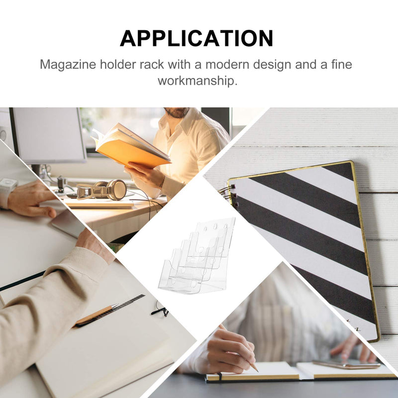 [Australia - AusPower] - Acrylic Brochure Holder A5 4-layer Clear Tri Fold Maps Attractions Displays Pamphlets Menus Literature Flyers Stand Rack for Counter Top Marketing Wall Desk 