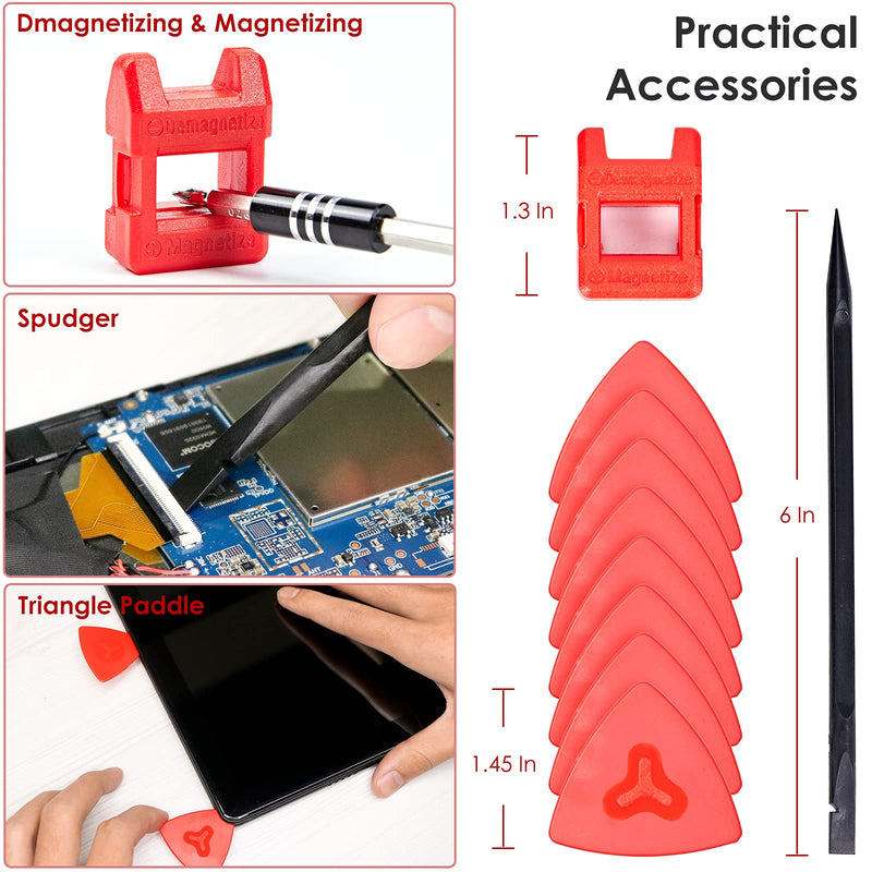 [Australia - AusPower] - SHARDEN Precision Screwdriver set, 124 in 1 with 110 Bits Magnetic Screwdriver Kit, Professional Electronics Repair Tool Kit for Tablet, Computer, Laptop, PS4, PC, iPhone, Xbox, Game Console (red) Red 