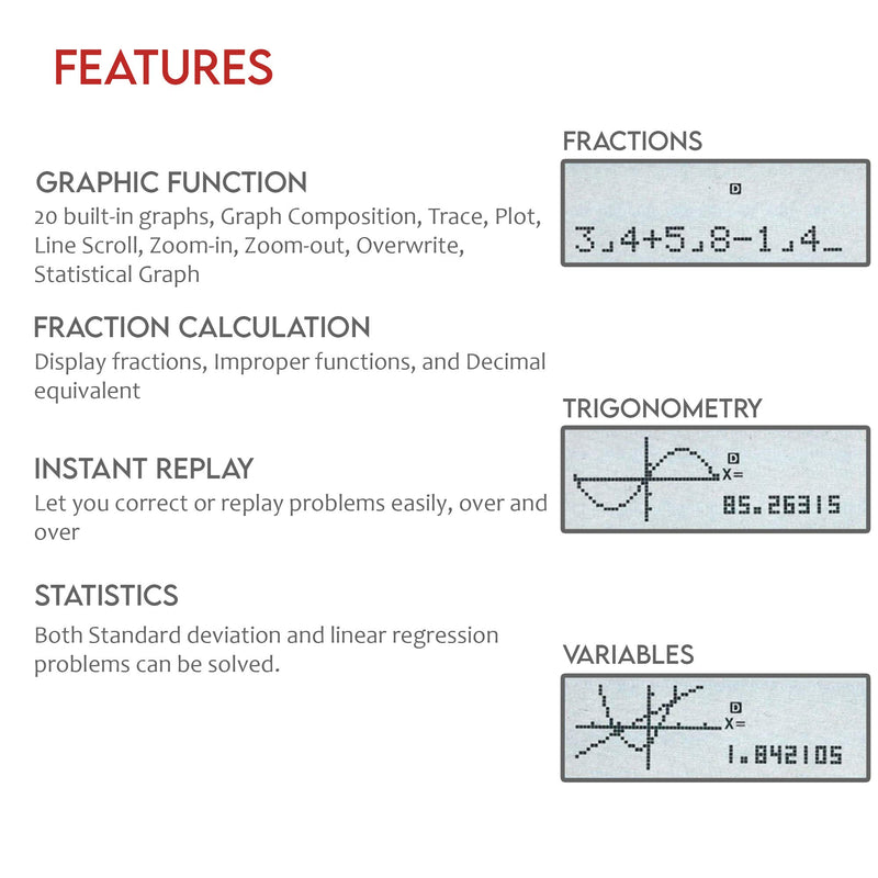 [Australia - AusPower] - Scientific Calculator with Graphic Functions - Multiple Modes with Intuitive Interface - Perfect for Beginner and Advanced Courses, High School or College Blue 