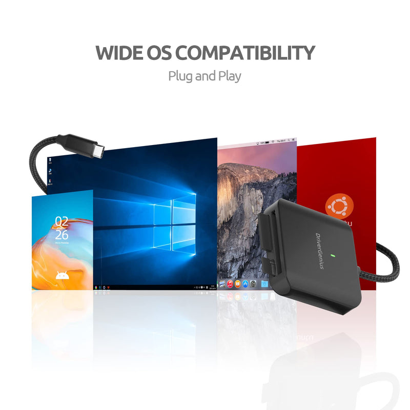 [Australia - AusPower] - DriverGenius HB080 | 3-in-1 Compact Flash (CF-I) Card Reader USB-C UHS-II SD/MicroSD Card Reader for DSLR Camera - Metal, Win & Mac 
