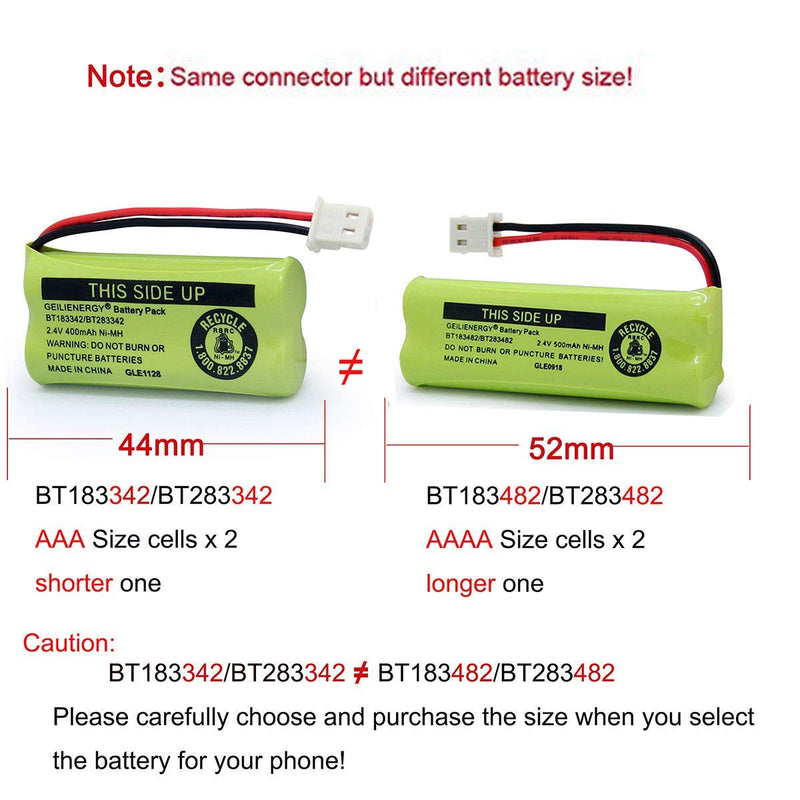 [Australia - AusPower] - 2 Pack BT183342 BT283342 BT166342 BT266342 BT162342 BT262342 Battery & 6PCS 1.2V AAA Rechargeable Batteries 