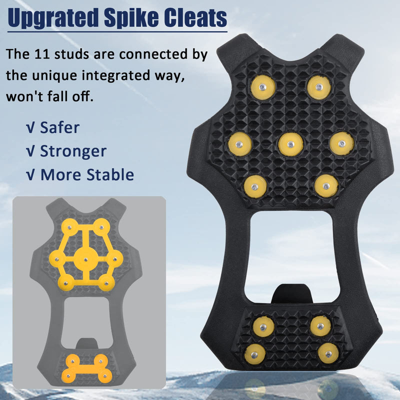 [Australia - AusPower] - Crampons Ice Cleats Snow Traction Cleats for Walking on Snow and Ice Winter Ice Snow Grips 11 Studs Anti-Slip Traction Cleats for Shoes and Boots Medium 