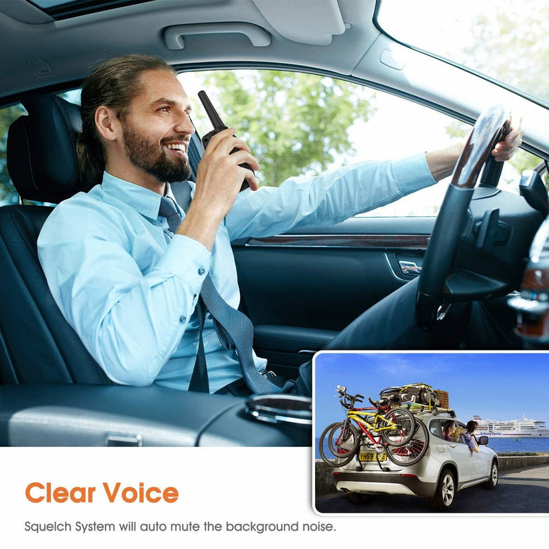 [Australia - AusPower] - Two Way Radios for Adults, Topsung M880 FRS Walkie Talkie Long Range with VOX Belt Clip/Hands Free Walki Talki with Noise Cancelling for Women Kids Camping Hiking Cruise Ship (Orange 2 in 1) M880 orange 