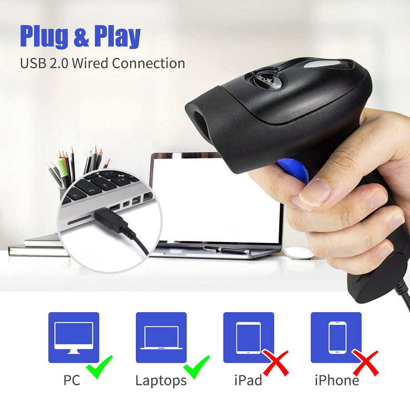 [Australia - AusPower] - NetumScan USB 1D Barcode Scanner, Handheld Wired CCD Barcode Reader Supports Screen Scan UPC Bar Code Reader for Warehouse, Library, Supermarket USB 1D Scanner 