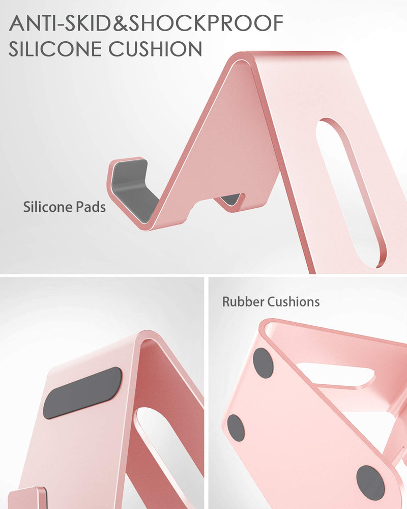 [Australia - AusPower] - CreaDream Cell Phone Stand, Cradle, Holder,Aluminum Desktop Stand Compatible with Switch, All Smart Phone, iPhone 11 Pro Xs Max Xr X Se 8 7 6 6s Plus SE 5 5s-Rose Gold Rose Gold 