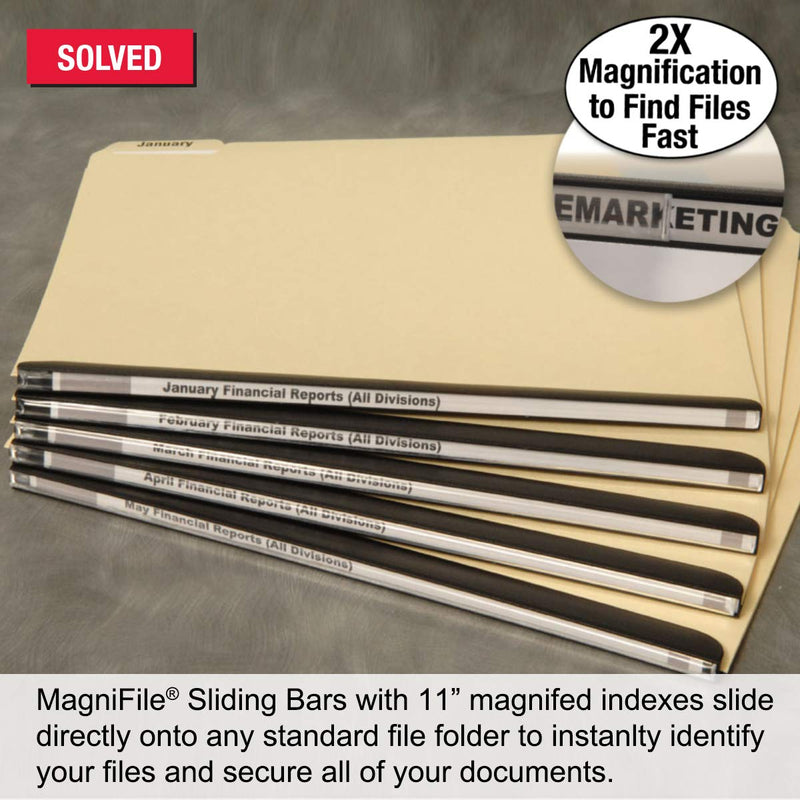 [Australia - AusPower] - Ultimate Office MagniFile Sliding Bars Bind and Index Any Standard File Folder or Loose Pages Up to 65 Sheets. Secure Your Documents and Find Files Fast! (Set of 10, Black) Set of 10 
