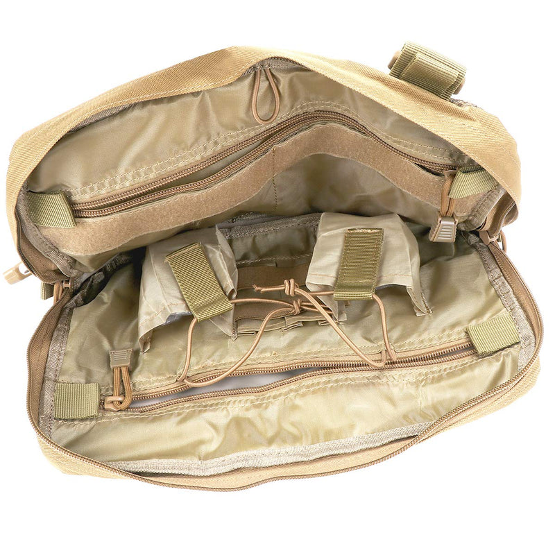 [Australia - AusPower] - abcGoodefg Tactical Chest Rig, Molle Radio Chest Harness Holder Holster Vest for Two Way Radio Walkie Talkies Tan 