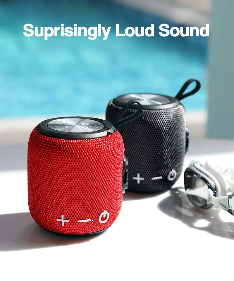 [Australia - AusPower] - Portable Bluetooth Speaker,SANAG Bluetooth 5.0 Dual Pairing Loud Wireless Mini Speaker, 360 HD Surround Sound & Rich Stereo Bass,24H Playtime, IPX67 Waterproof for Travel, Outdoors, Home and Party Red 