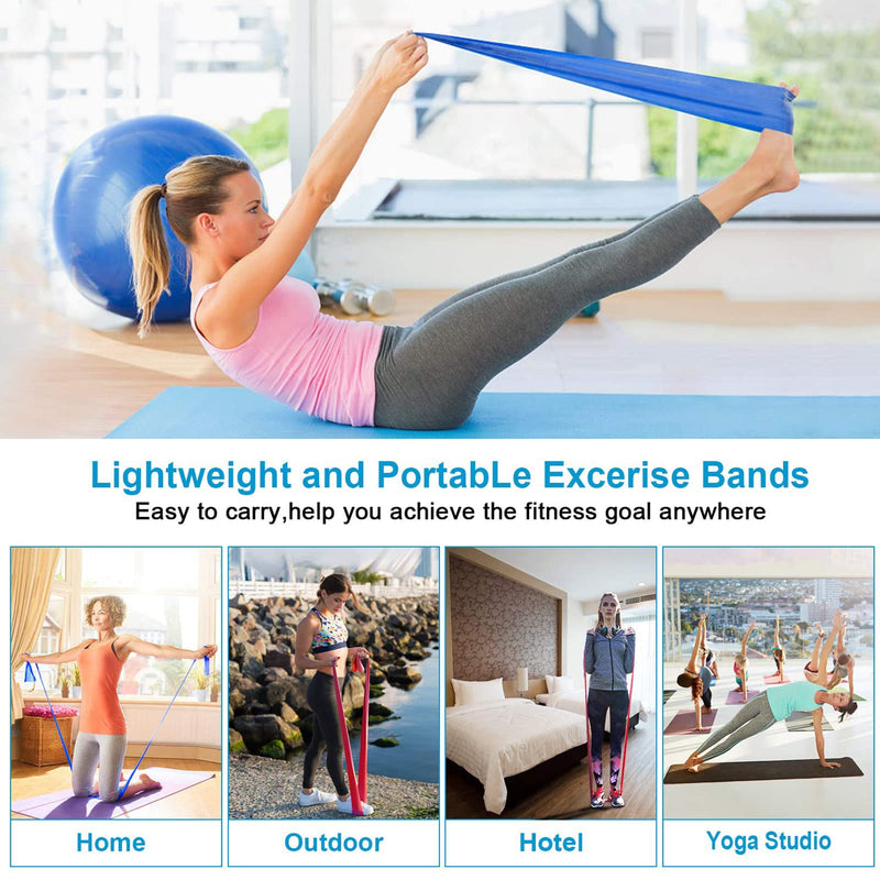 [Australia - AusPower] - Resistance Bands Set, 3 Pack Professional Latex Elastic Bands for Home or Gym Upper & Lower Body Exercise, Physical Therapy, Strength Training, Yoga, Pilates, Rehab, Blue & Purple & Pink 