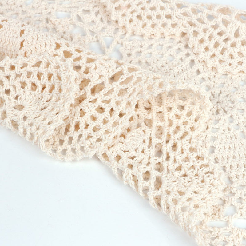 [Australia - AusPower] - yazi Crochet Cotton Lace Placemats Doilies 2pc, Beige, 10inches by 16inches 2/pack 