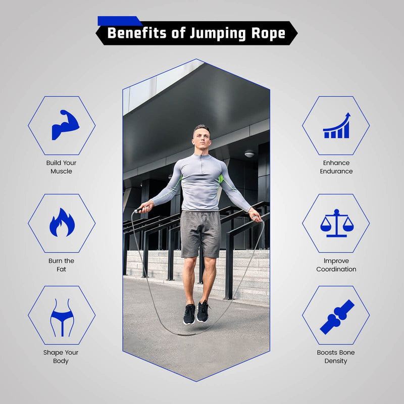 [Australia - AusPower] - Weighted Jump Rope - Heavy Jump Ropes with Adjustable Extra Thick Cable, Aluminum Silicone Grips Handles, High-Speed Ball Bearings, Premium Skipping Rope for Workouts Crossfit Home Fitness MMA & Gym Bright Red 