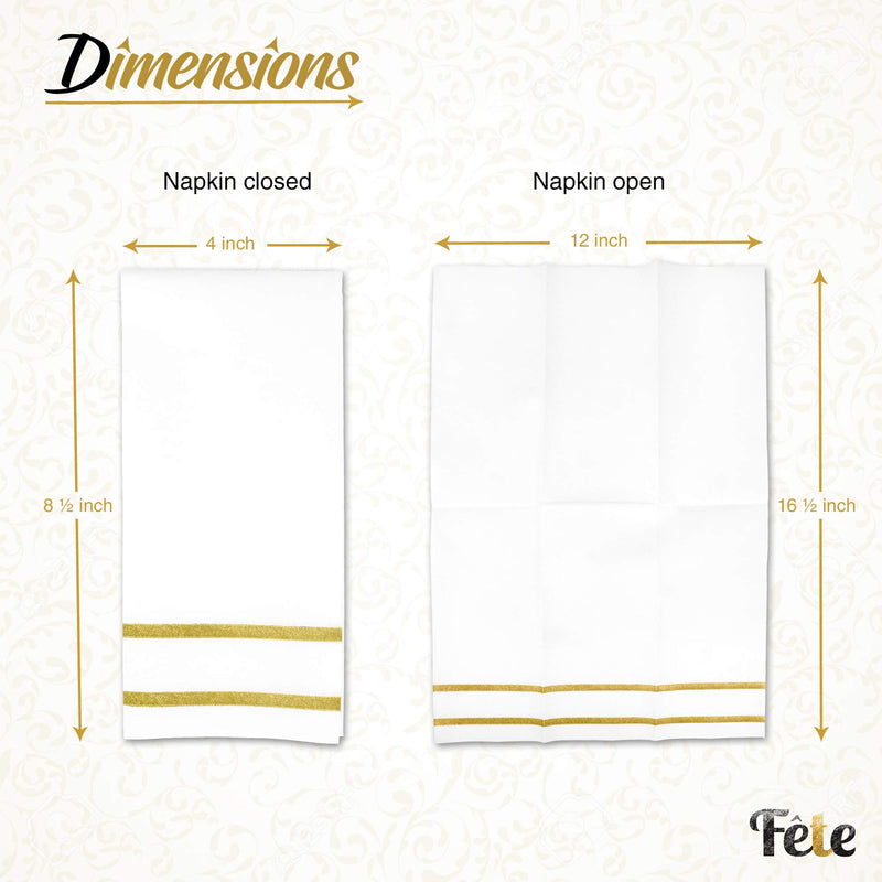 [Australia - AusPower] - Disposable Hand Towels For Bathroom, Gold Design 50 Linen-Feel Guest Towels – Formal Dinner, Anniversary, and Wedding Napkins for Tables, Guestrooms, and Restrooms - 8.5x 4-Inches Folded, [50 pack] 