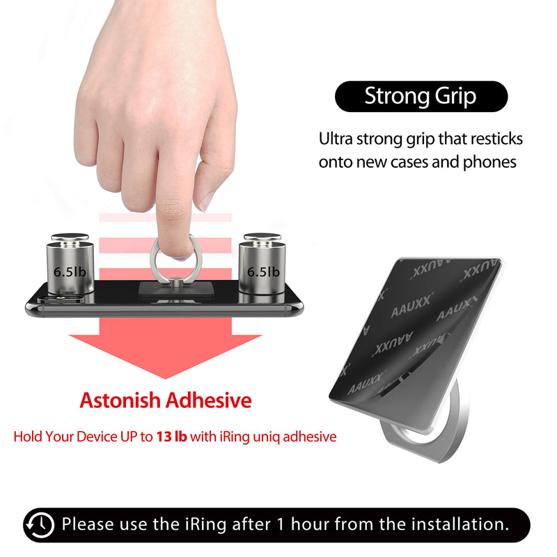 [Australia - AusPower] - iRing Original, Made in Korea, Phone Ring Holder, Cell Phone Grip Stand, Compatible with iPhone, Galaxy, and Other Smartphones.(Matt Black) Matt Black 