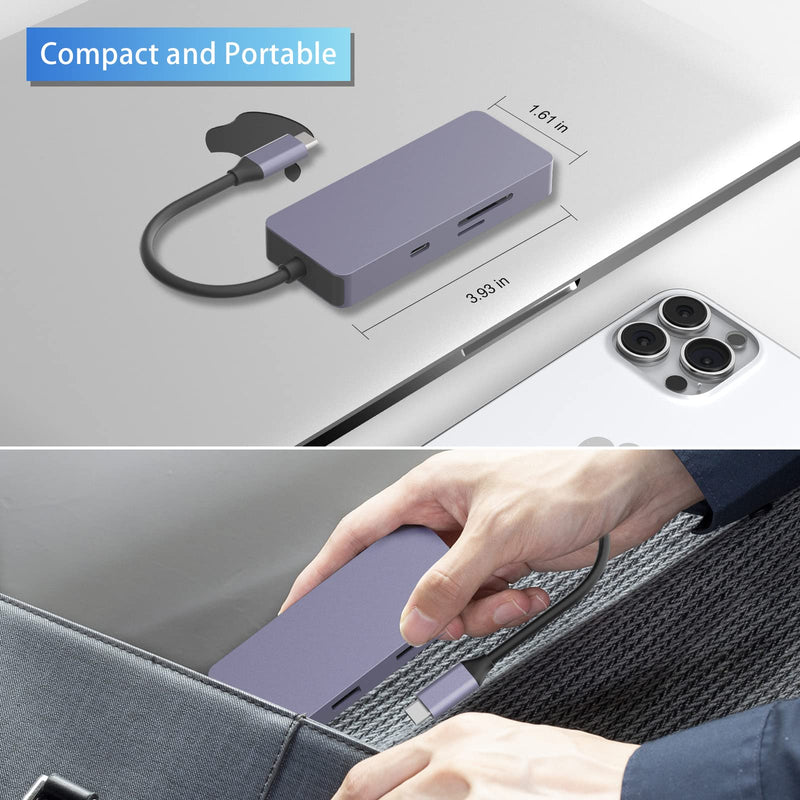 [Australia - AusPower] - USB C Adapter, 6 in 1 USB C Hub with 4K HDMI, USB3.0 * 2 Port, 100W PD, SD/TF for MacBook Pro/Air M1/M2, iPad Pro, iPad Mini, Surface Pro/Go Dell 6 in 1 4K HDMI 