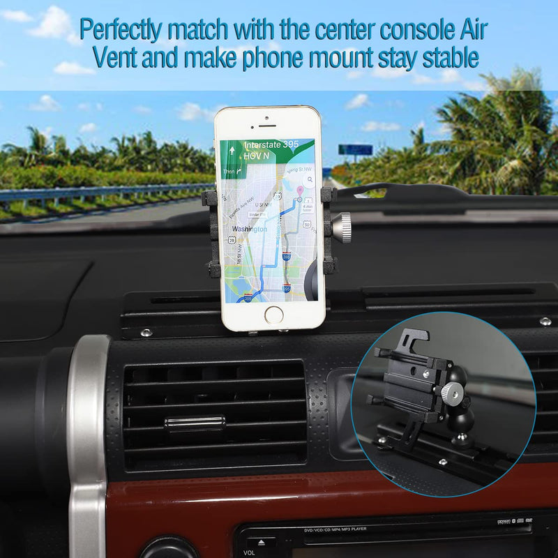 [Australia - AusPower] - Car Phone Mount Fit for Toyota FJ Cruiser 2007-2021, Phone Holder for Dashboard Hands Free Track Cradle, Car Dash Mount Cell Phone Stand, Black 