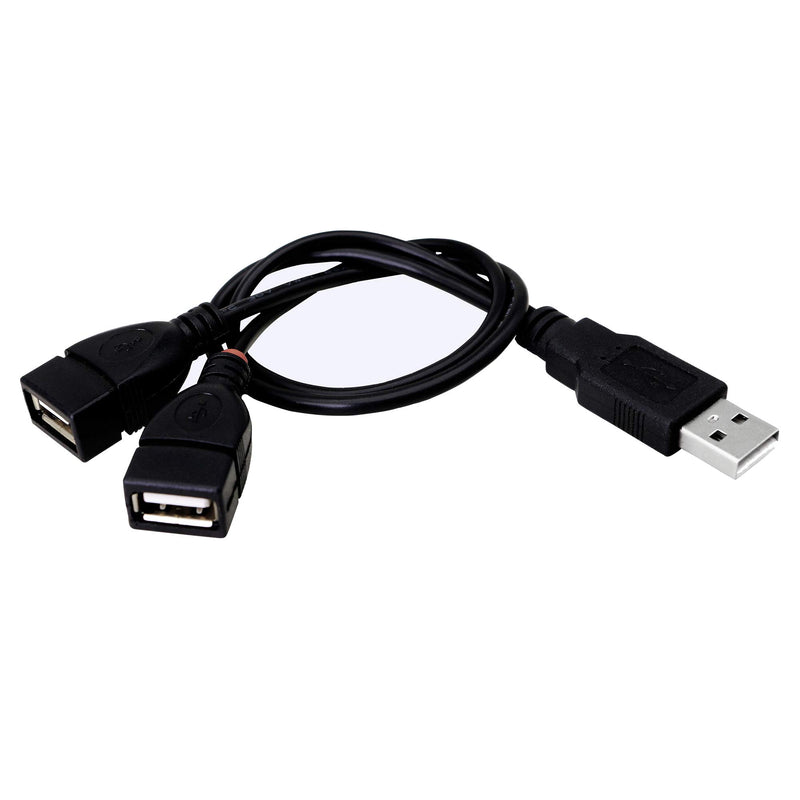[Australia - AusPower] - 30 cm USB Splitter Cable 2.0 1 Male to 2 Female Jack Y Splitter Hub Adapter Cable YOUCHENG for Tablets Computers and Mobile Phones Etc Only one Port for Data (2-Pack) 