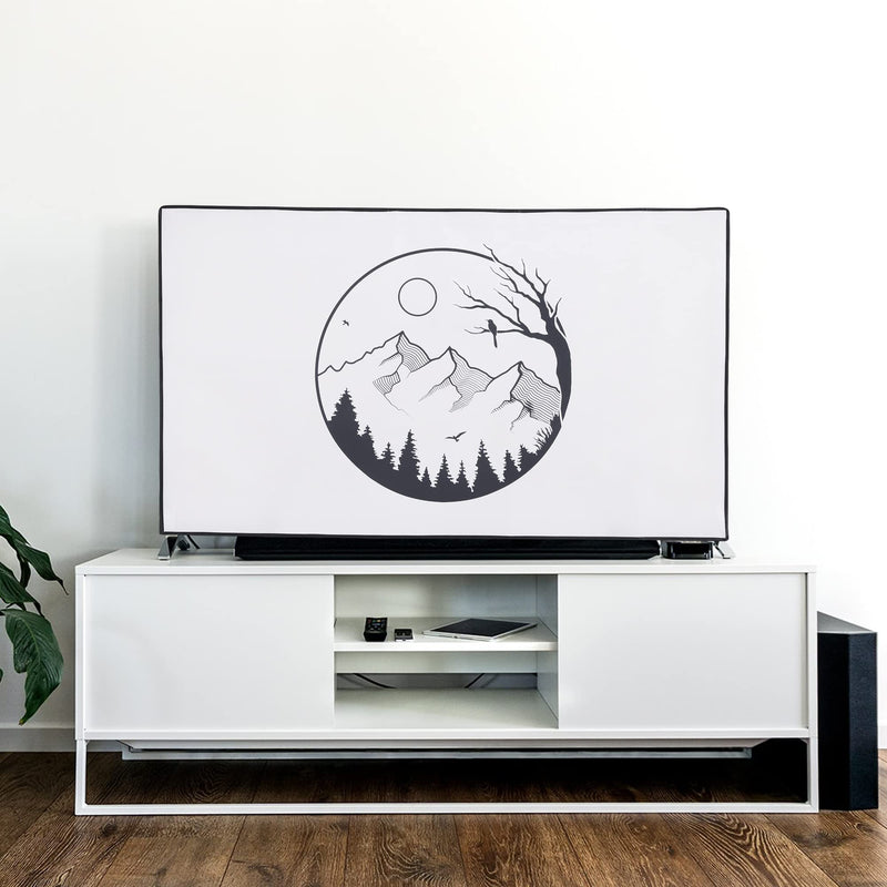 [Australia - AusPower] - kwmobile Dust Cover for 55" TV - Flat Screen TV Protector - Relax in Mountains Black/White Relax in mountains 01-02 
