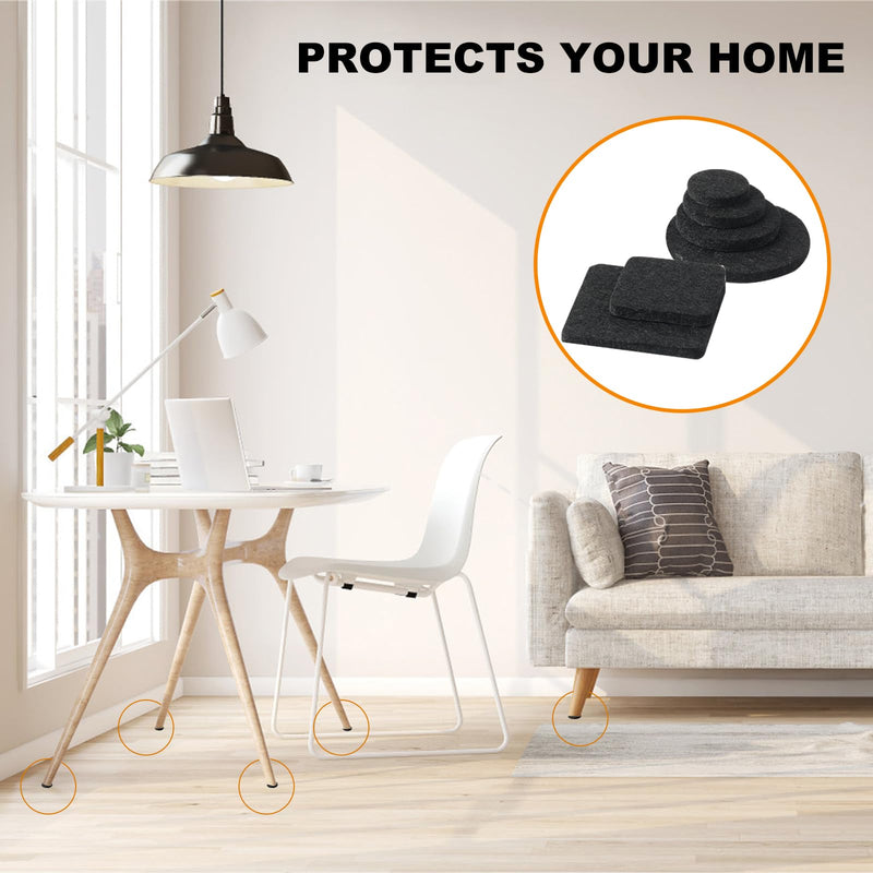 [Australia - AusPower] - MaHonestFelt Felt Furniture Pads 123 PCS Premium Furniture Pads - Felt Pads Furniture Feet Best Wood Floor Protectors - Protect Your Hardwood & Laminate Flooring 