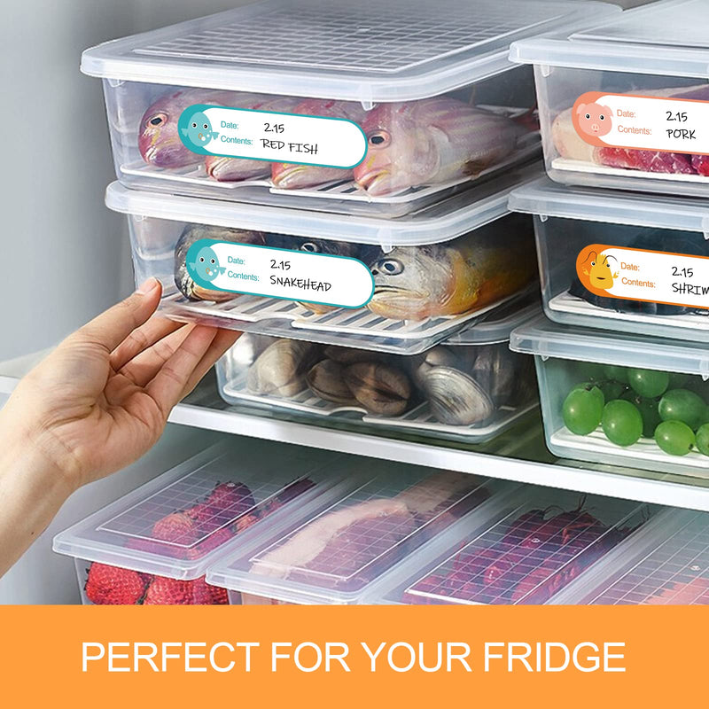 [Australia - AusPower] - Labelebal 1 x 4 Inch Freezer Labels Removable, 512pcs Food Labels Cartoon Waterproof, No Residue Food Storage Labels for for Kitchen, Mason Jar Labels, Bottle Labels to Write On 