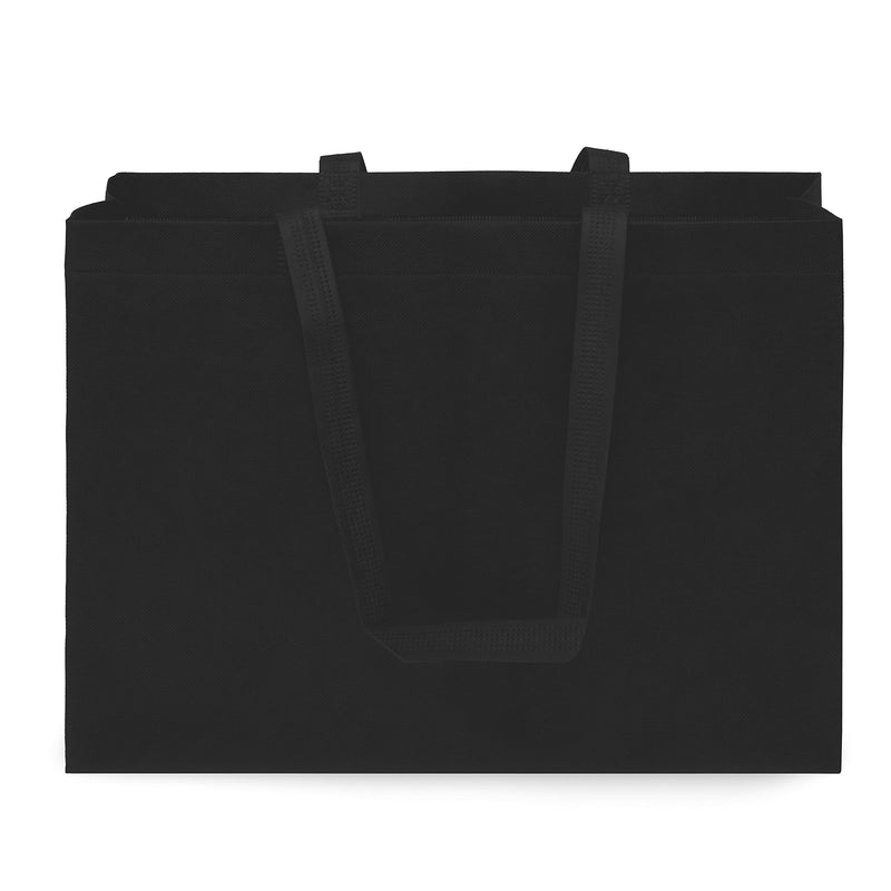 [Australia - AusPower] - Reusable Gift Bags - 12 Pack Totes with Handles, Black Fabric Cloth for Shopping, Merchandise, Boutiques, Small Business Bulk 16x6x12 