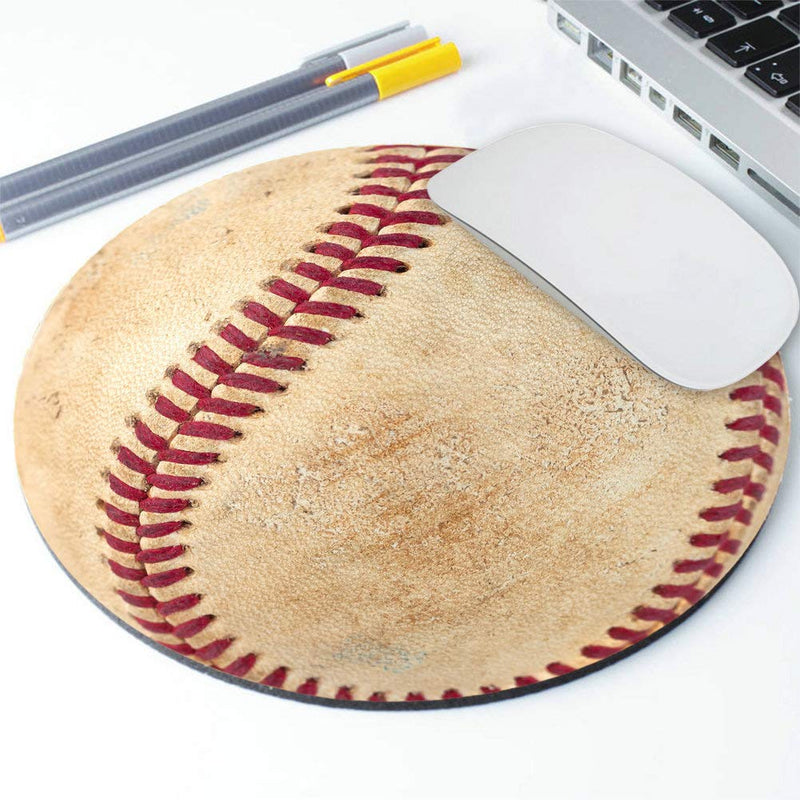 [Australia - AusPower] - Amcove Mousepad Ball Baseball Mousepad Sport Coworker Gift Teachers Gift Round Mouse pad Desk Accessories Office Supplies Mousepads Mousepad Amr19 