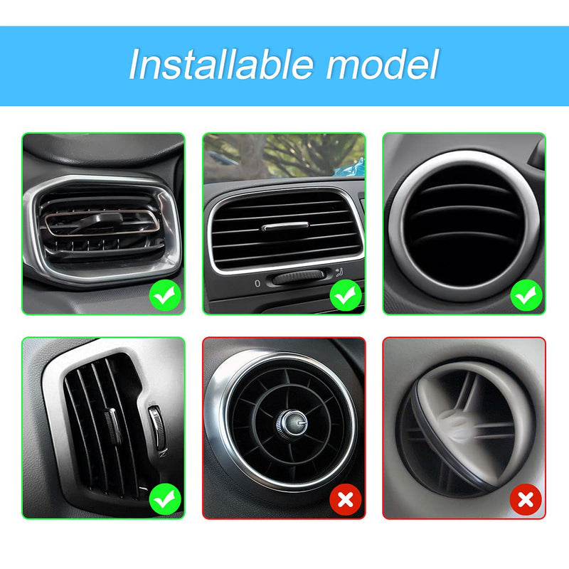 [Australia - AusPower] - Phone Holder Mount for Car, Adjustable Durable Gravity Phone Holder for Air Vent with Clip, Compatible with 4-7" Mobile Phones, Devices, Fit for Most Cars, Car Accessories (Silver) Silver 