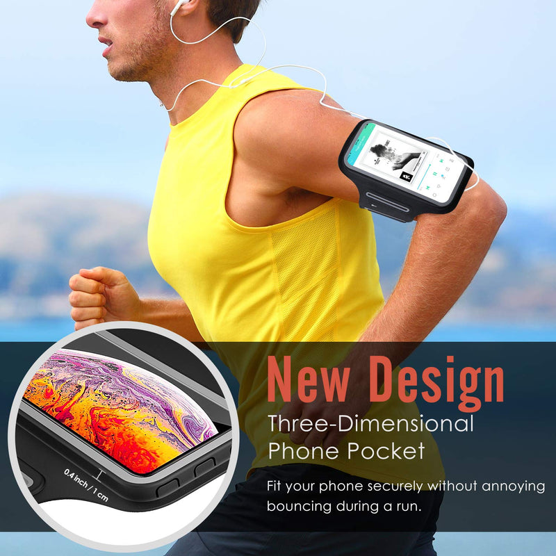 [Australia - AusPower] - MoKo 3D Cellphone Running Armband, Water Resistant Phone Case Pouch with Key Holder for Gym Jog Fitness Workout Compatible with iPhone 11/11 Pro/11 Pro Max/X/Xr/Xs/Xs Max/8/7,Galaxy Note 10/S20/S10/S9 