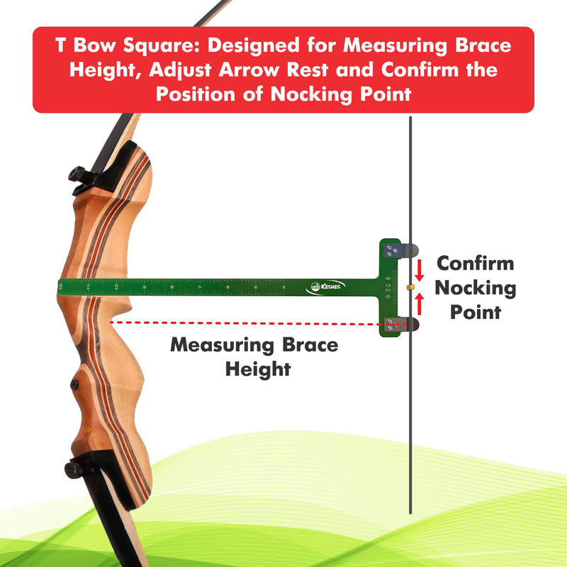 [Australia - AusPower] - Bow String Nocking Points Set – T Square Ruler with Plier for Recurve and Compound Bowstring Accessories - Brass Nocks Point Bow Tuning Kit (T-sq, Plier, 6 nocks Set) 