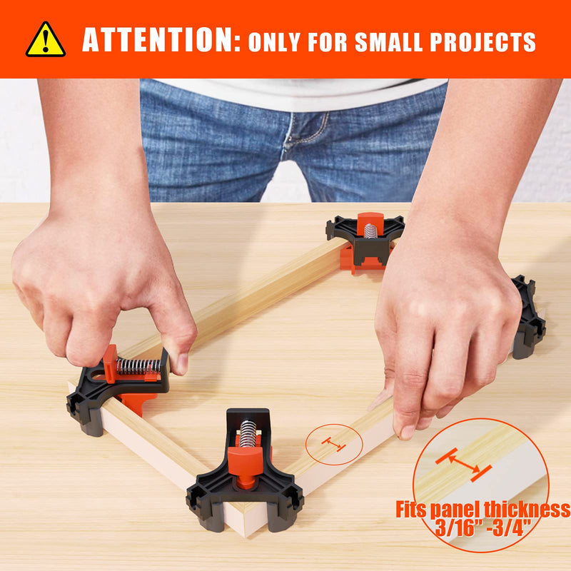 [Australia - AusPower] - WETOLS Corner Clamps for Woodworking, 4pcs Fast Adjustable Quick Spring Loaded Woodworking Clamps, Tool Gift for Men Father Dad Carpenter, Welding, Drilling, Cabinets, Photo Framing - WE404 