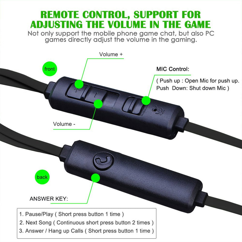 [Australia - AusPower] - Wired Gaming Earphone with Adjustable Mic for PS4,Laptop Computer, Cellphone, DLAND E-Sport Earburds with Portable Earphone Bags, Snug Soft Design, Inline Controls for Hands-Free Calling. (Black) Black 