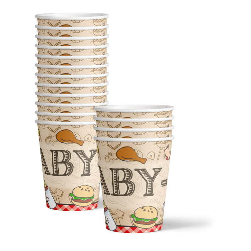 [Australia - AusPower] - Birthday Galore Baby-Q Baby Shower Party Supplies Set Plates Napkins Cups Tableware Kit for 16 