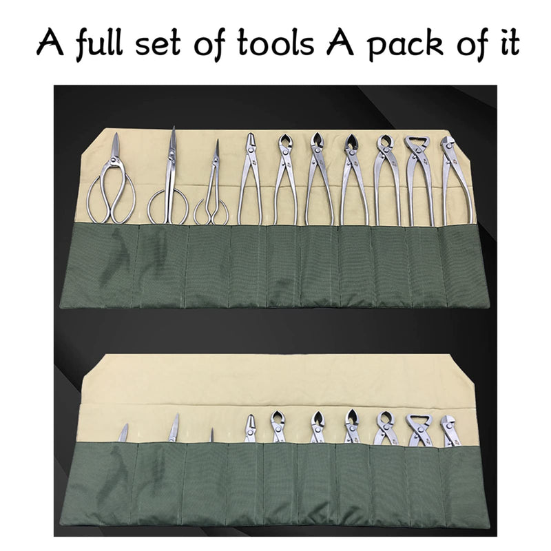 [Australia - AusPower] - Raguso Gardening Tool Bag Bonsai Tool Bag Practice Light Weight Bonsai Tool Roll Canvas Bonsai Tool Case Multifunctional Tool Pocket Bag for Bonsai 