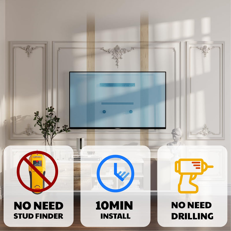 [Australia - AusPower] - EZISE Studless TV Drywall Mount for 12-55 Inch Flat Screen, Slim No Drill TV Wall Mount Holds up to 100 lbs, No Stud Easy Install with Nails, Max VESA 400x400mm 