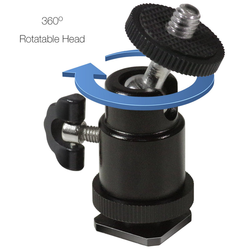 [Australia - AusPower] - LimoStudio 360 Degree Mini Ball Head Adapter for Monopod, Tripod, Camera, Compact DSLR, Cell Phone, Light Stand, Photo Studio, AGG2351V2 