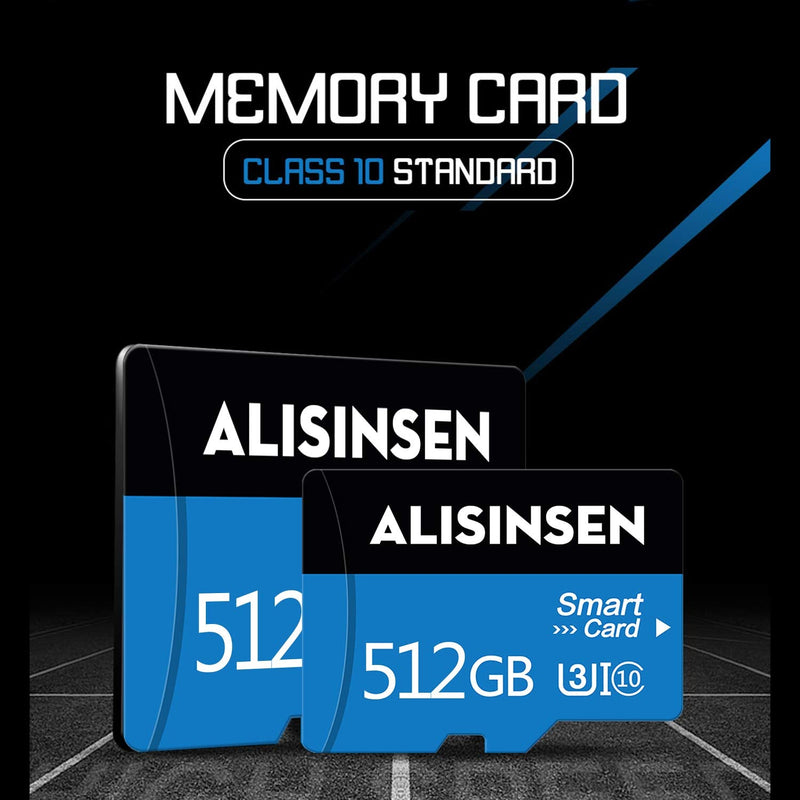 [Australia - AusPower] - Micro SD Card 512GB SD Card High Speed Class 10 TF Card 512GB SD Memory Card with A SD Card Adapter for Cellphone Surveillance Camera Tachograph/Bluetooth Speaker/Tablet Computers 