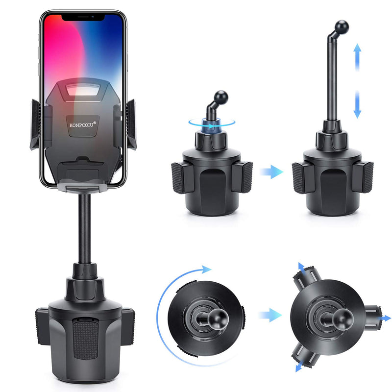 [Australia - AusPower] - Car Cup Holder Phone Mount, Adjustable Automobile Cup Holder Smart Phone Cradle Car Mount with a Flexible Long Neck Compatible for Cell Phones iPhone Xs Max/X/8/7 Plus/Galaxy and All Smartphones 