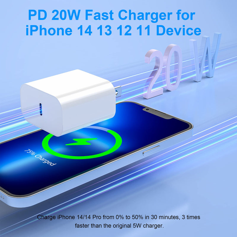 [Australia - AusPower] - Apple iPhone 14 13 Fast Charging Block 20W USB C Wall Charger Plug Blocks with PD 3.0 Type C Adapter for iPhone 14/14 Pro/14 Plus/14 Pro Max/13/12/11 Pro Max/Pro/Mini/Xs Max/XR/X, iPad Pro/(White) 