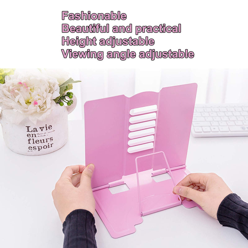 [Australia - AusPower] - MSDADA Book Stand Metal Reading Rest Book Holder Adjustable Cookbook Documents Holder Bookstands for Textbooks Christmas Gifts for 6 7 8 9-16 Girls and Boys, Birthday Gifts for Girls Kids Mom (Pink) Pink 