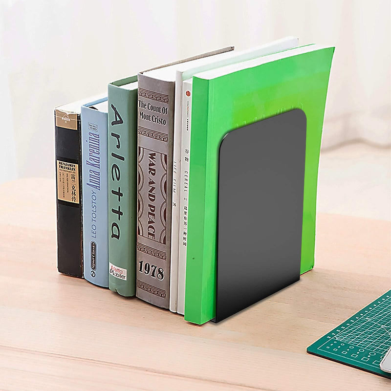 [Australia - AusPower] - VFINE Book Ends Premium Bookends for Shelves, Metal Book Ends Bookshelf Holder, Book Stopper for Home Office, Heavy Duty Black Bookend Supports 1 Pair Black 1pair 