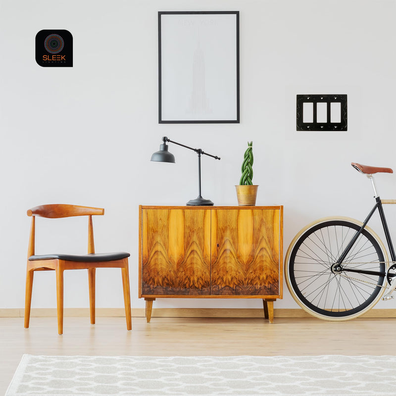 [Australia - AusPower] - SleekLighting | Wall plates Decorative Regal Scrollwork Black | Electric Outlet and Switch Covers| Style: 1 Gang Duplex (2 Pack) 1 Duplex 