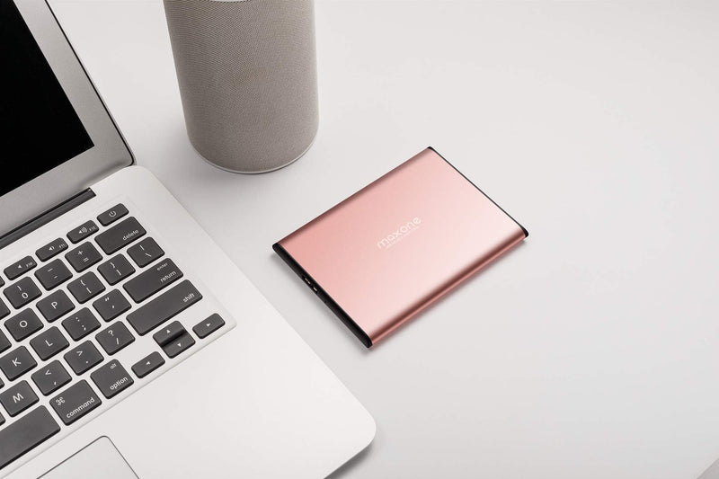 [Australia - AusPower] - Maxone 500GB Ultra Slim Portable External Hard Drive HDD USB 3.0 for PC, Mac, Laptop, PS4, Xbox one - Rose Pink 