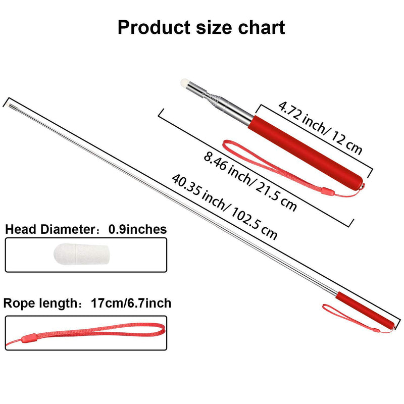 [Australia - AusPower] - Telescoping Teachers Pointer with Lanyard Handheld Retractable Classroom Electronic Whiteboard Presentation Teaching Pointer Sticks for Teachers Coach Presenter, Extends to 40" 