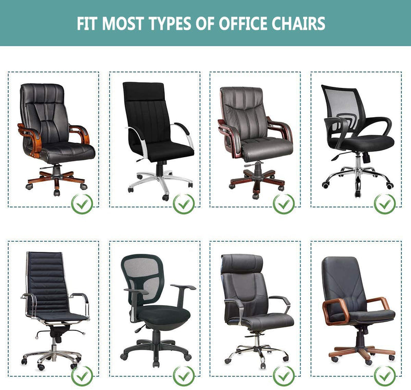 [Australia - AusPower] - Melaluxe Office Chair Cover - Universal Stretch Desk Chair Cover, Computer Chair Slipcovers (Size: L) - Black Large 