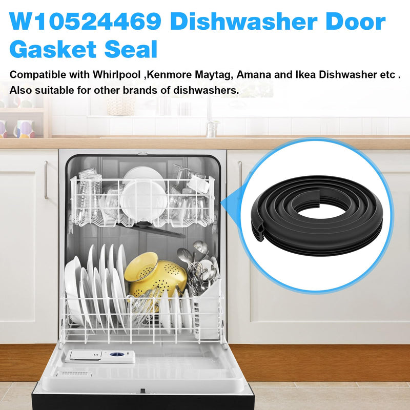 [Australia - AusPower] - W10524469 Dishwasher Door Seal Replacement Whirlpool Kenmore Dishwasher Part W11498831,66513019K110,WDF780SLYM2, MDB7759AWS3 