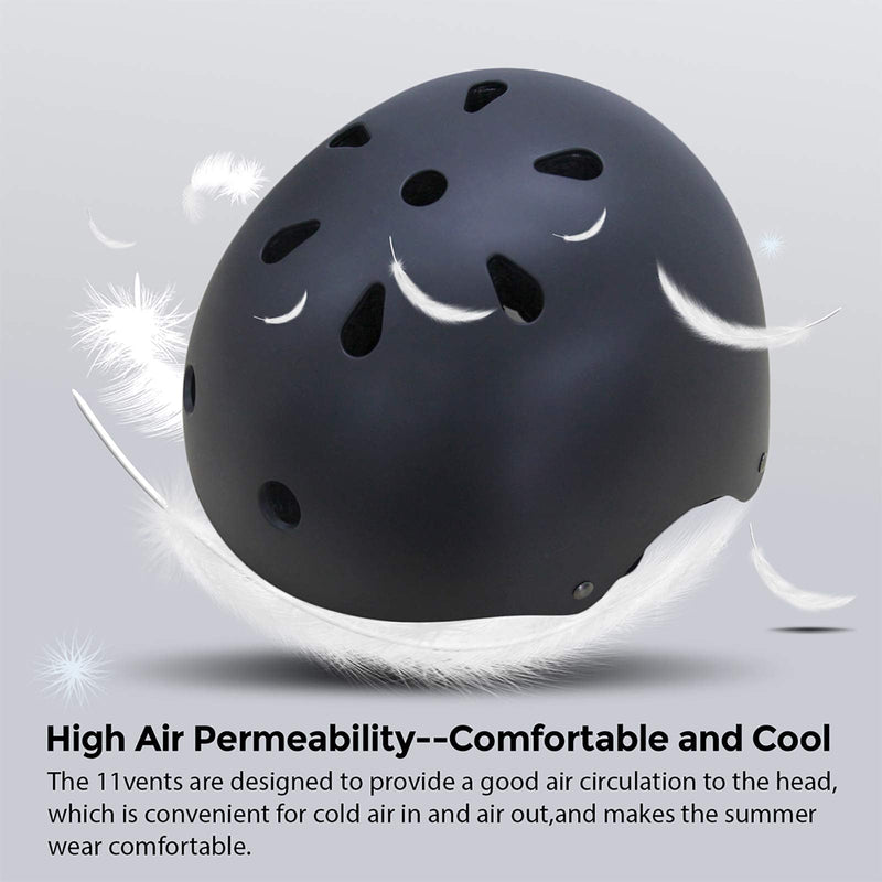 [Australia - AusPower] - Glaf Kids Bike Helmet Toddler Helmet for Ages 3-14 Boys Girls Kids Sports Protective Gear Set Adjustable Kids Helmet and Knee Elbow Pad Set for Cycling Skateboard Scooter Rollerblading Helmet 7Pcs Black Small: 18.90"-21.26" 