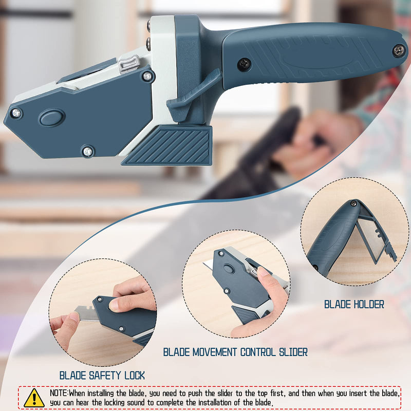 [Australia - AusPower] - Gypsum Board Cutting Tool Multifunctional Woodworking Panel Cutter with Tape Measure kt Board Cutting Tool Kit Includes 1 Gypsum Board Cutter, 1 Pencil and 5 Blades 