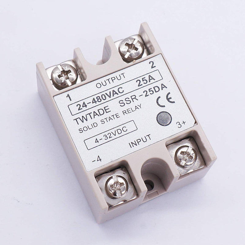 [Australia - AusPower] - TWTADE 2PCS SSR-25 DA 25A 3-32V DC / 24-380V AC SSR Single Phase Solid State Relay ssr-25da 