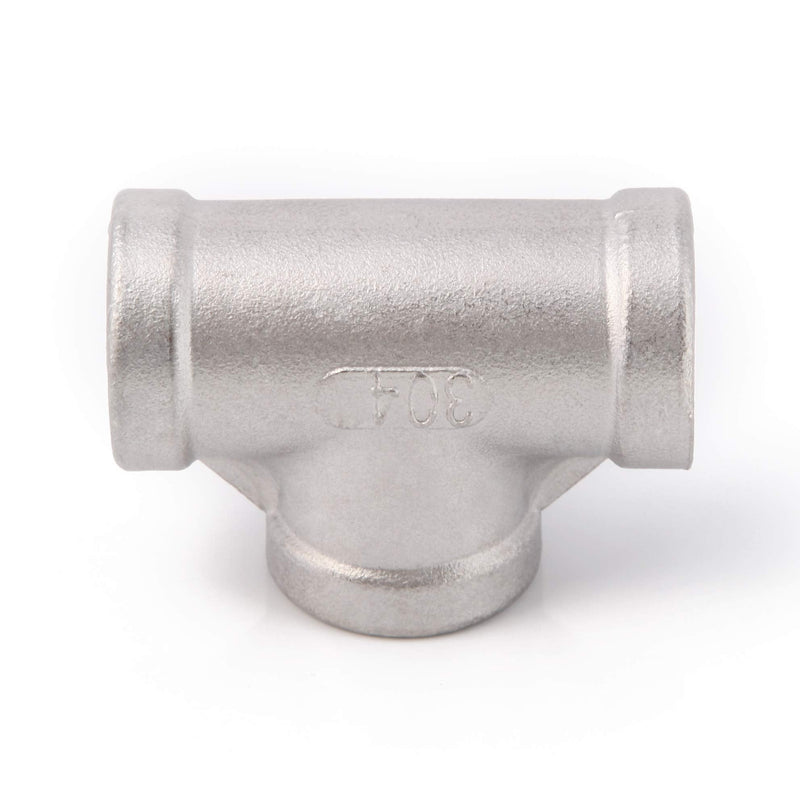 [Australia - AusPower] - Metaland Stainless Steel 1/2" NPT Tee Female 3 Way T Shaped Pipe Fitting (Pack of 2) 
