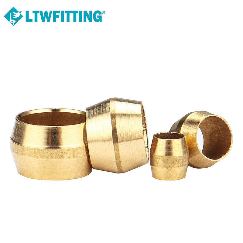 [Australia - AusPower] - LTWFITTING Assortment Kit 1/8 3/16 1/4 5/16 Inch OD Compression Sleeves Ferrules, Brass Compression Fittings(Pack of 200) 